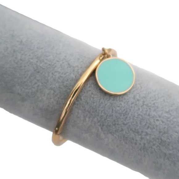 KATE SPADE Something Blue hinged bangle bracelet enamel charm - Picture 5 of 6